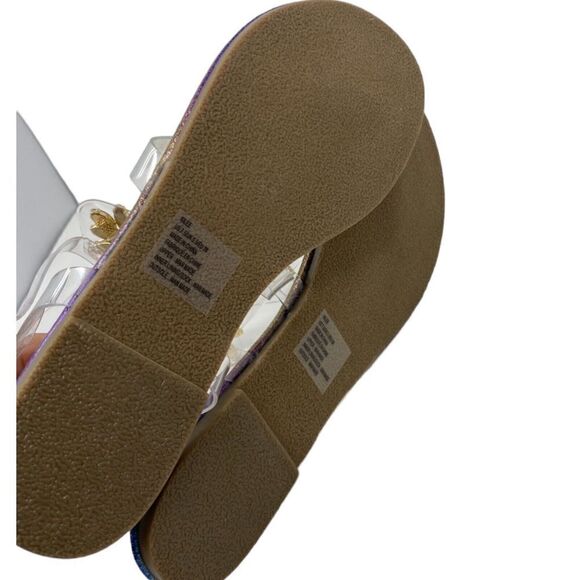 Justfab Sandals WMNS 9 Floral Jeweled Iridescent Ankle Strap Clear Kilee - Picture 8 of 9